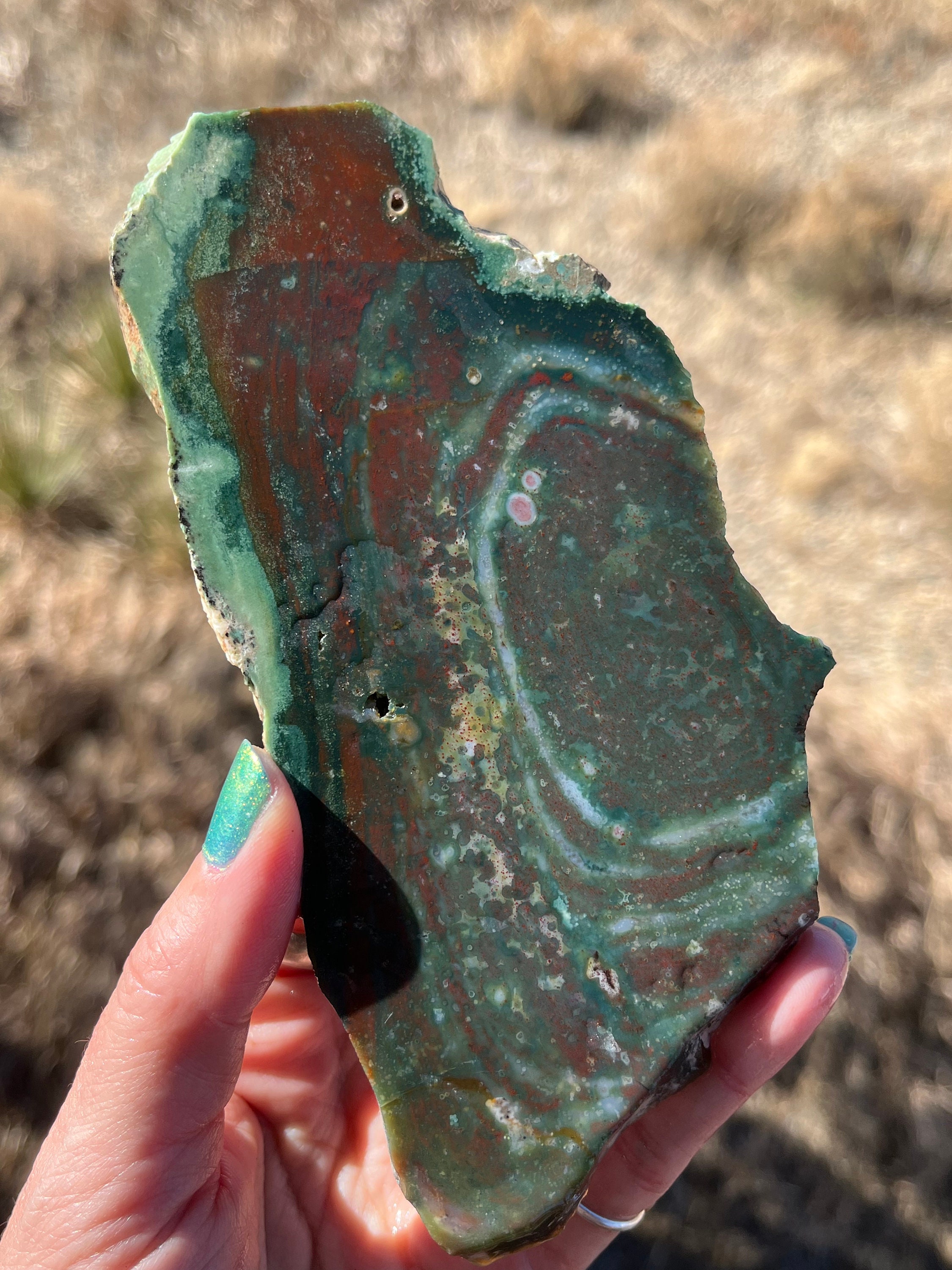 Bloodstone Jasper Lapidary Slab Natural Stone Not Polished For Cabbing