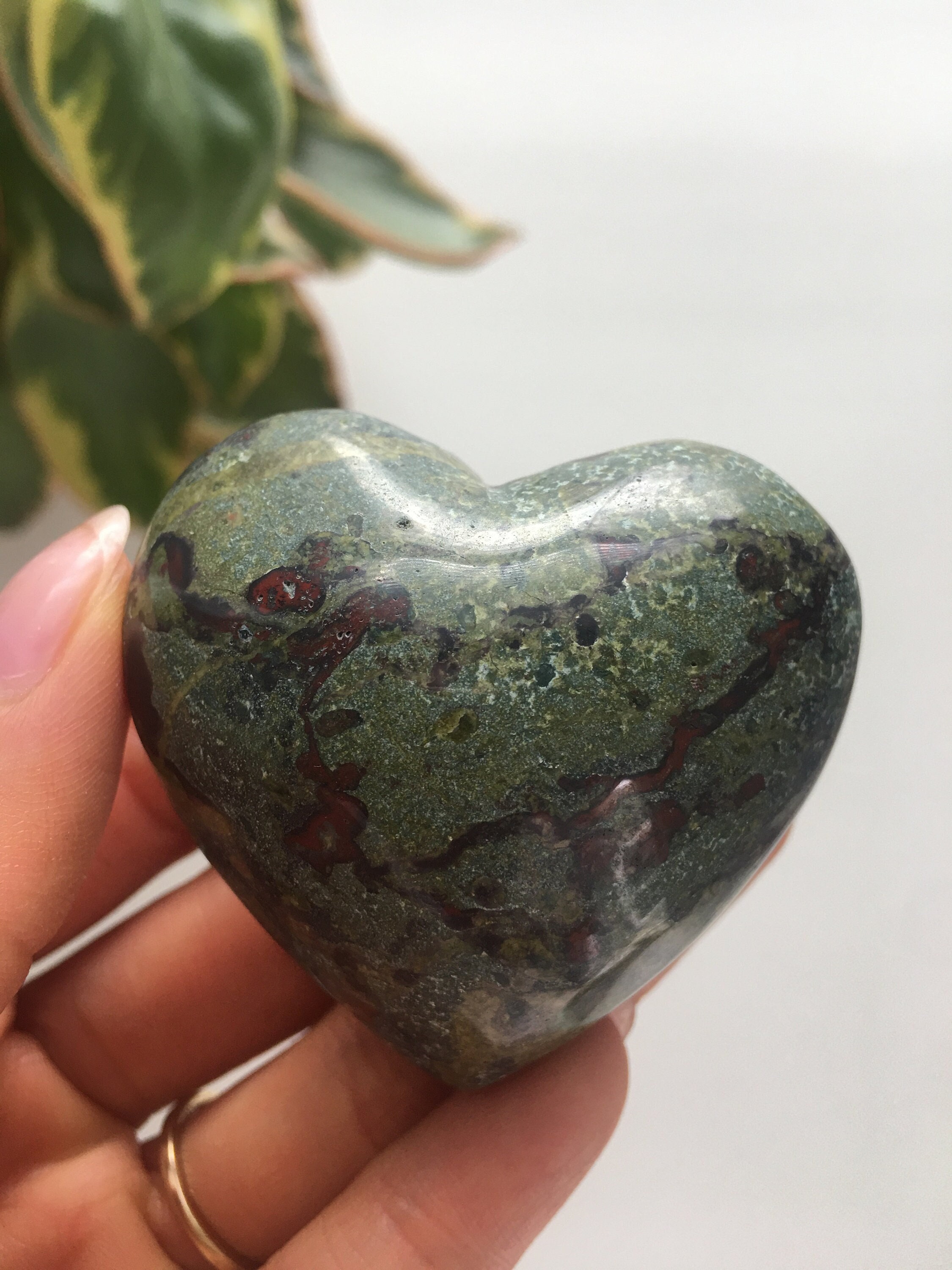 Large Dragon Blood Stone Heart – Natural Polished Crystal