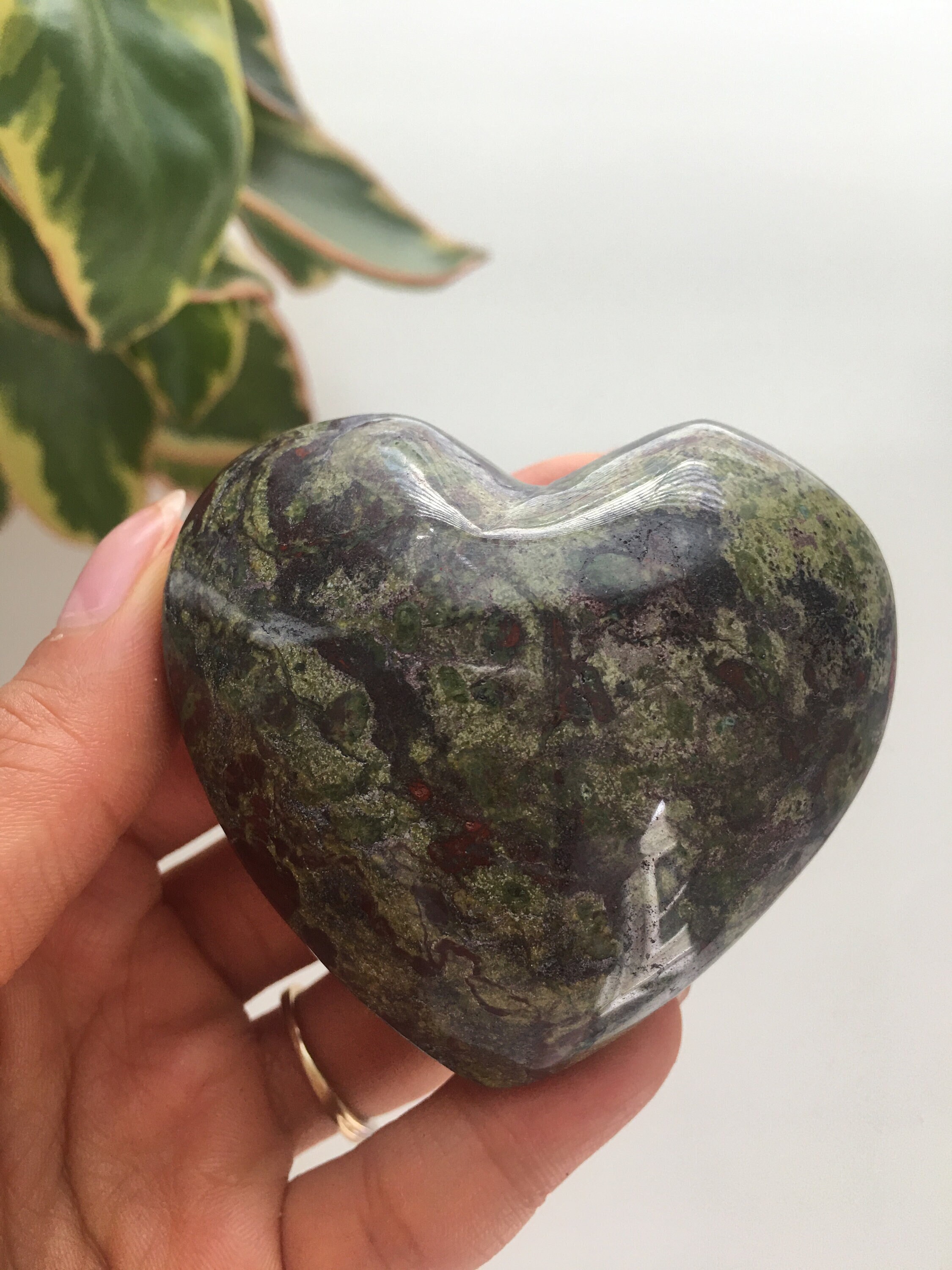 Large Dragon Blood Stone Heart – Natural Polished Crystal