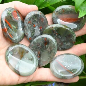 Natural Afica Blood Stone Worry Stone,healing Worry Stone,chakra Worry Stone,size 35x45mm
