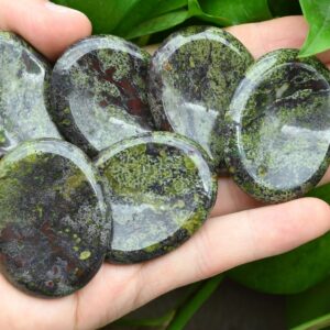 Natural Dragon Blood Stone Worry Stone,healing Worry Stone,chakra Worry Stone,size 35x45mm
