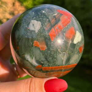Bloodstone Sphere | Heliotrope Jasper Sphere | Crystal Sphere
