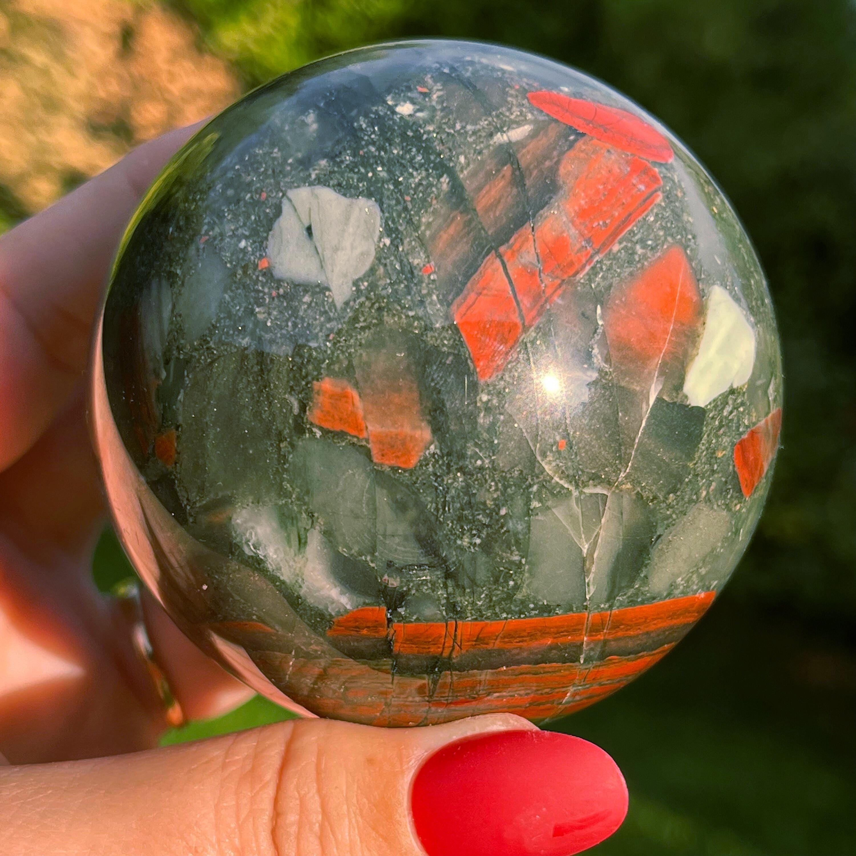 Bloodstone Sphere | Heliotrope Jasper Sphere | Crystal Sphere