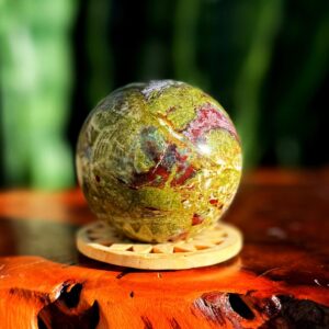Bloodstone sphere w/ stand - "Dragon Bloodstone" from Africa
