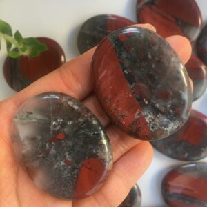 Bloodstone Worry Stone – Polished Natural Crystal