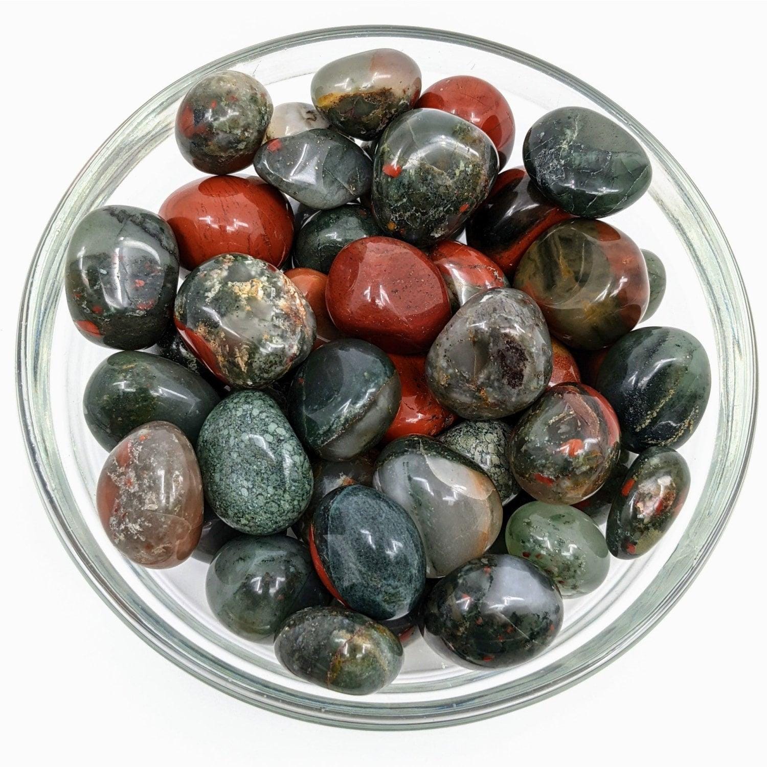 4 African Bloodstone Tumbled Stones Assorted Size #sk6644
