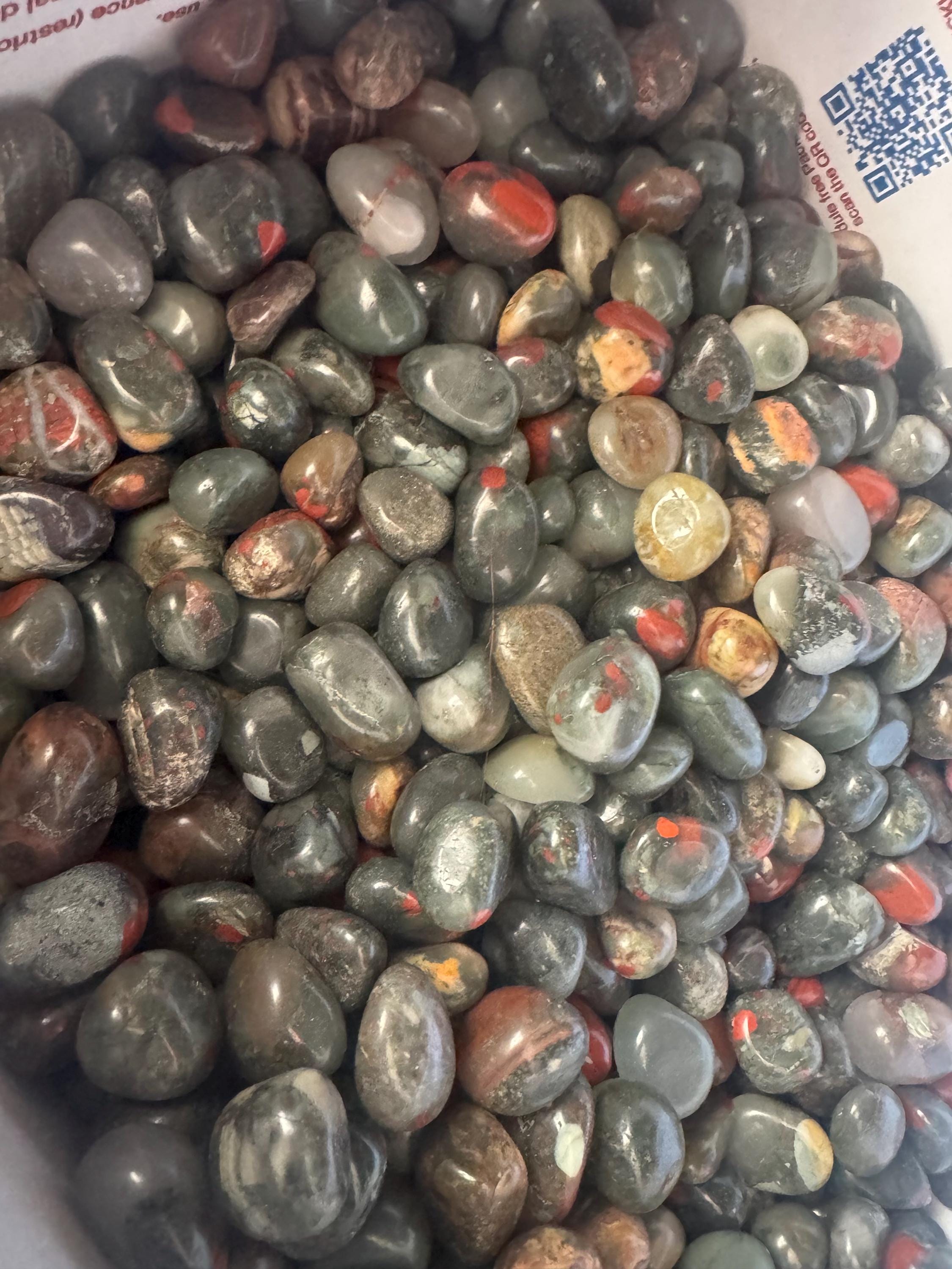 Bulk Tumbled Bloodstone – 1lb 2lb 3lb – Polished Healing Crystals For Jewelry, Crafts & Collectors