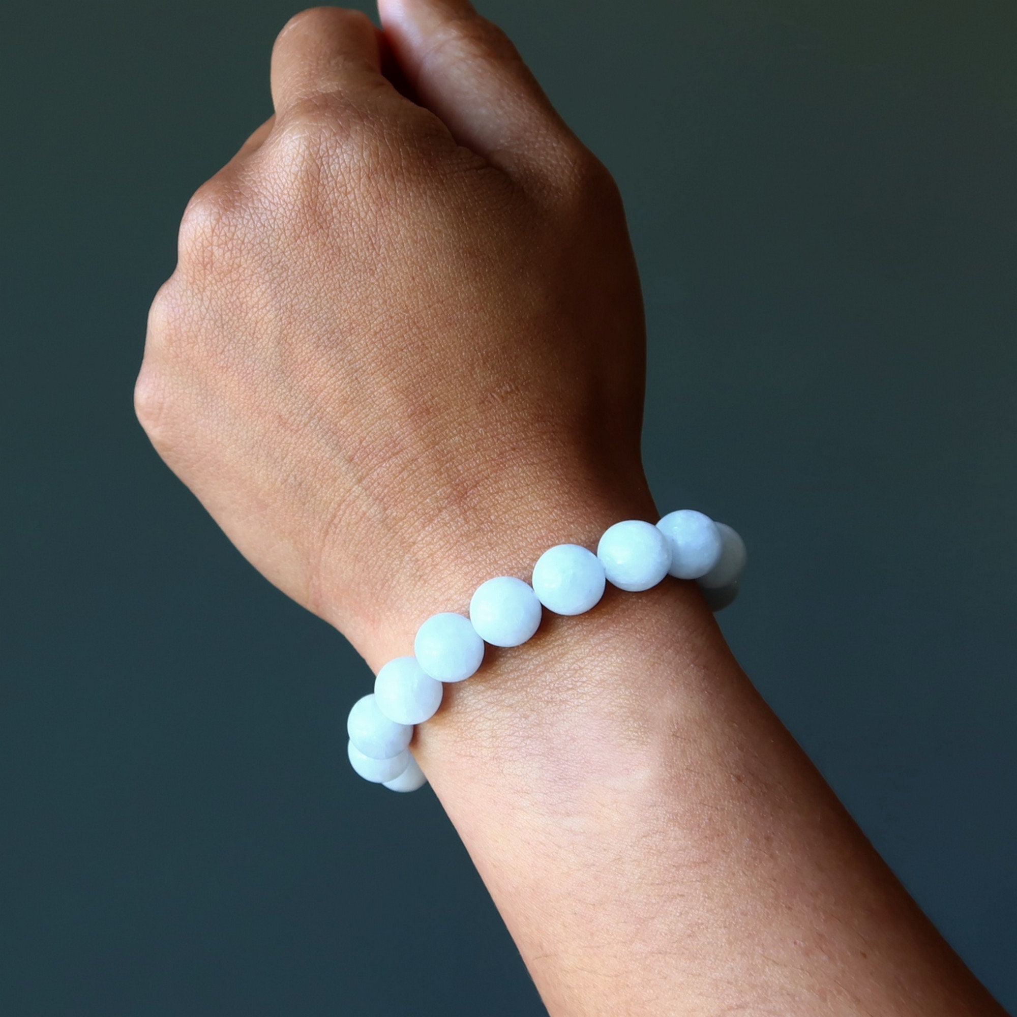 Blue Calcite Bracelet Calm Confidence Crystal High As The Sky