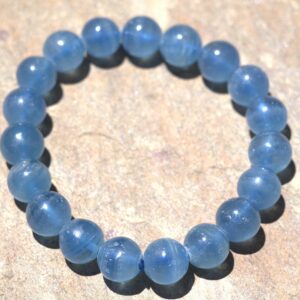 Blue Calcite Bracelet, Very Rare One Of A Kind, 10mm Stretch Cord!