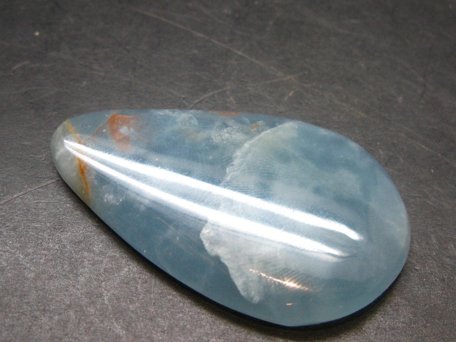 Stunning Lemurian Aquatine Blue Calcite Cabochon From Argentina - 2.2" - 23.30 Grams