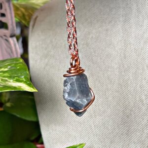 Blue Calcite Necklace, Raw Stone Jewelry Blue Calcite Necklace, Raw Stone Jewelry