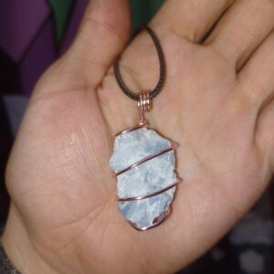 Blue Calcite Wrapped Necklace