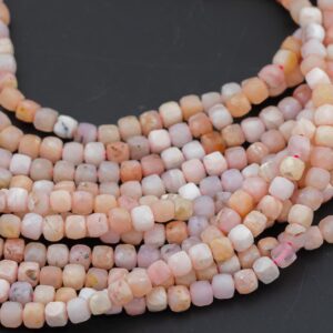 Natural Lemurian Calcite Faceted Cube Beads Size 2.5mm And 5mm 15.5" Strand