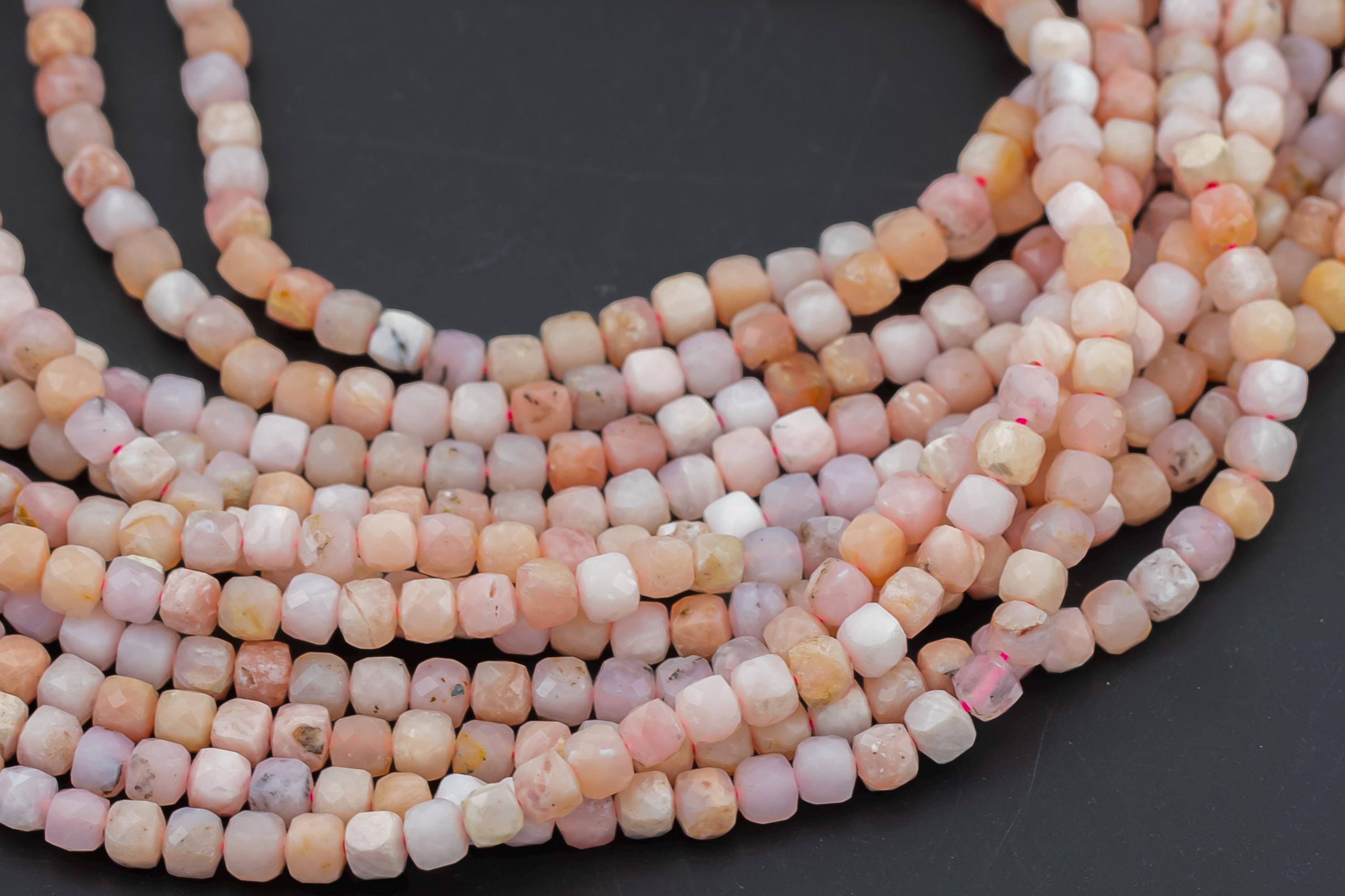 Natural Lemurian Calcite Faceted Cube Beads Size 2.5mm And 5mm 15.5" Strand
