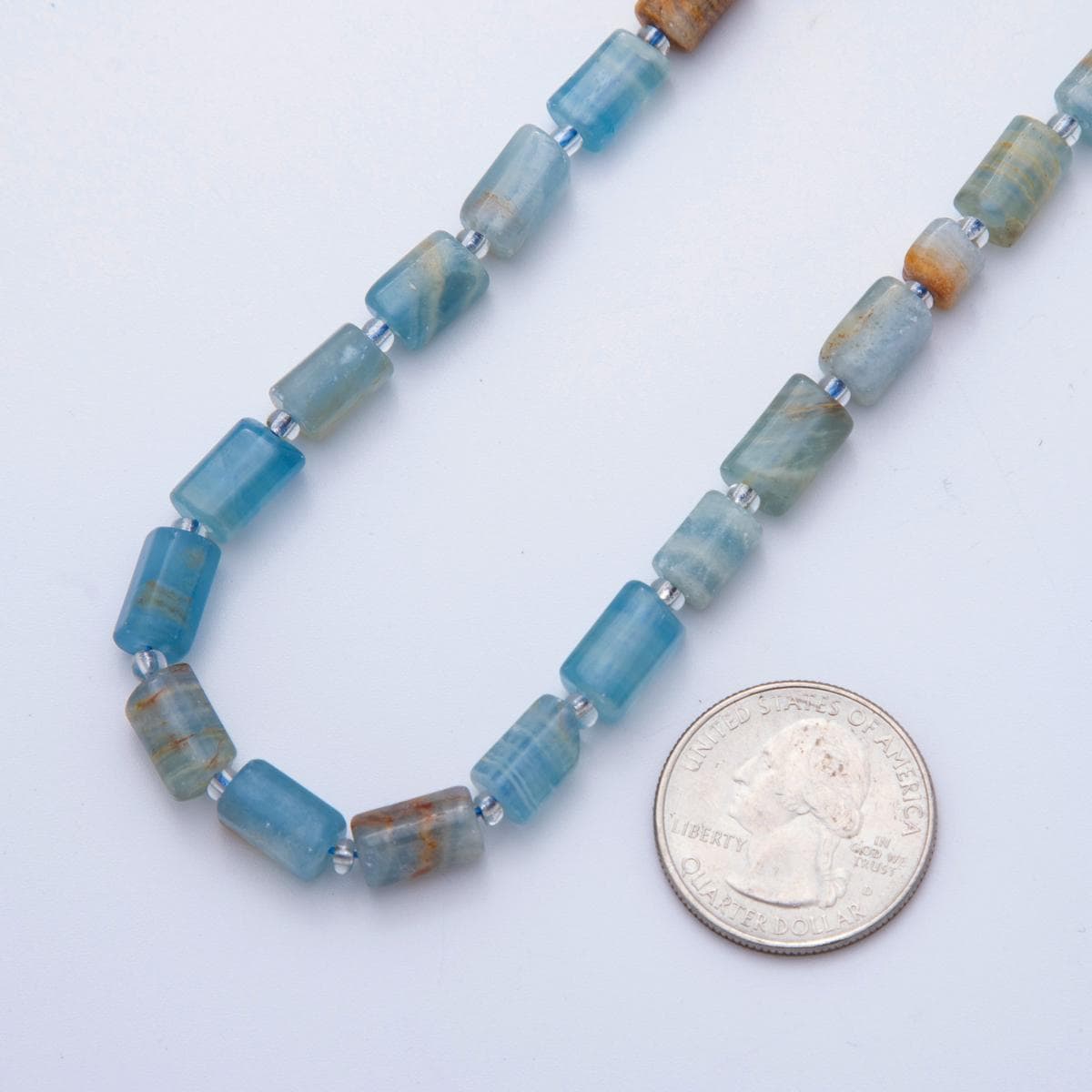 Natural Blue Calcite Bead Stone Cylinder Gemstone Beads Tube Barrel Beads 10x6 Mm