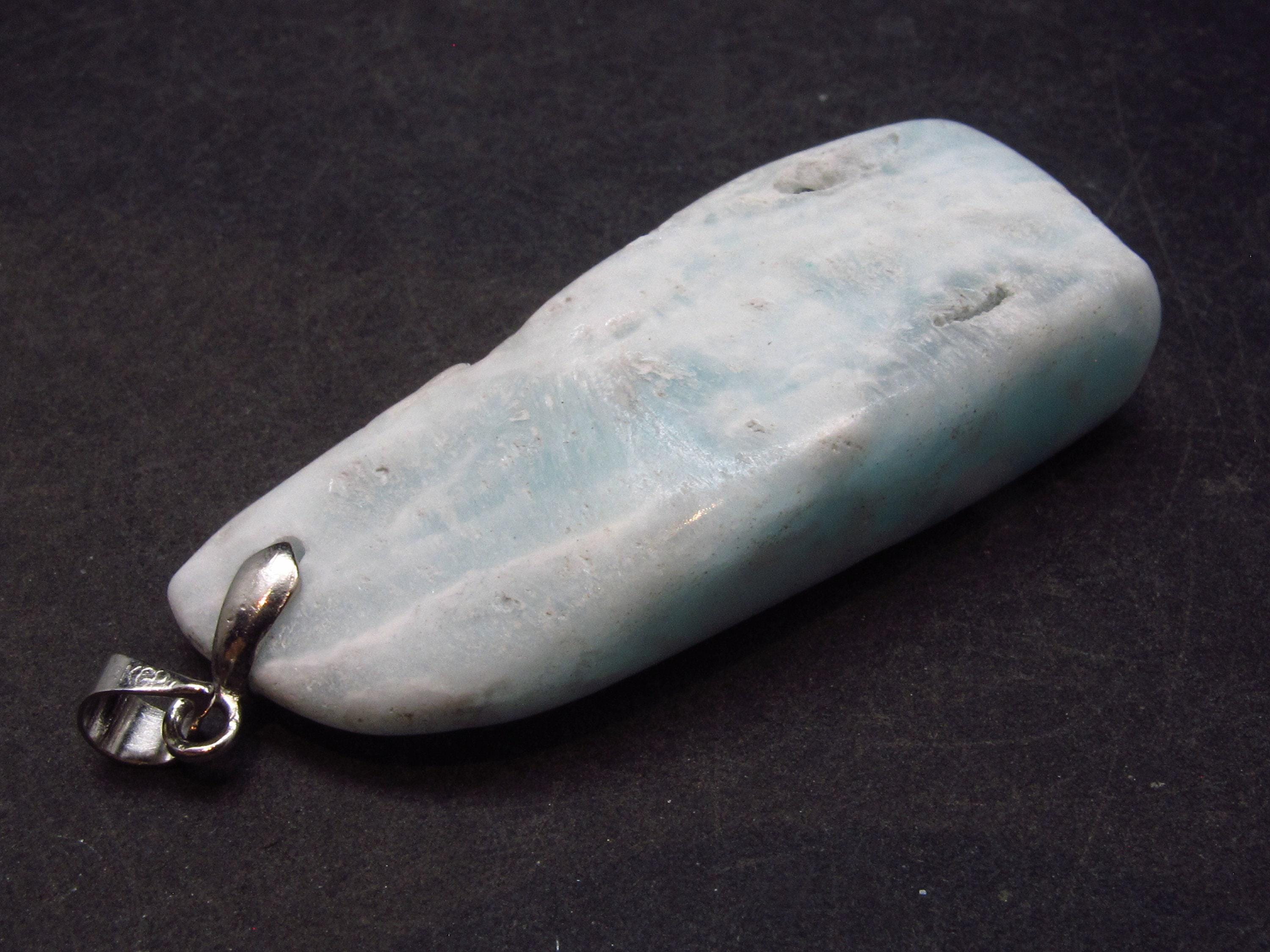 Caribbean Blue Calcite Crystal Pendant From Pakistan - 2.1" - 16.1 Grams