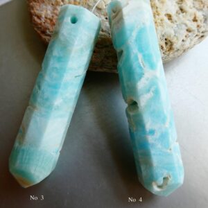 Blue Calcite Point Pendant 42-59mm Bead- 1 Terminated Gemstone Pc-jewelry Making- Craft Beads