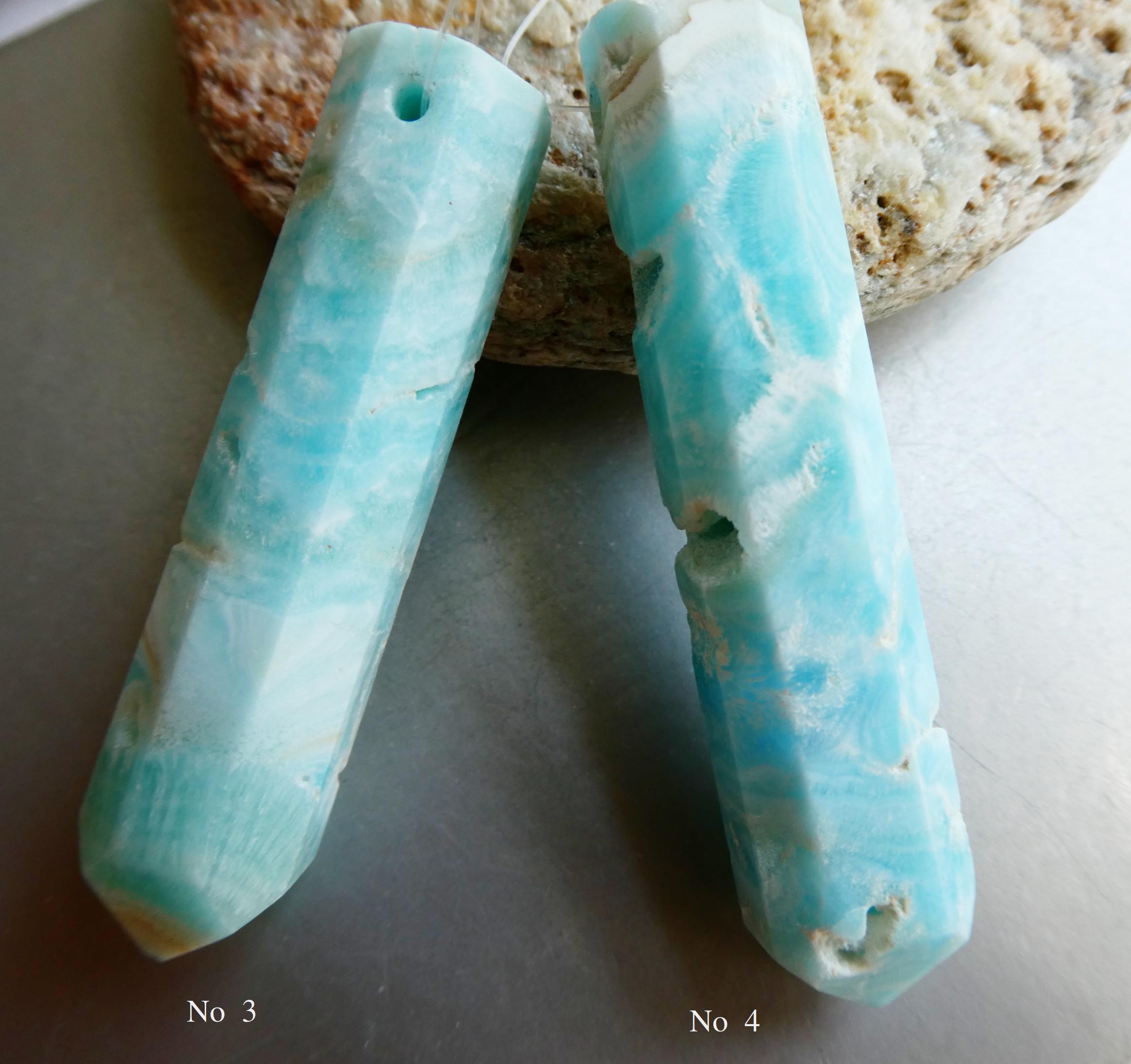 Blue Calcite Point Pendant 42-59mm Bead- 1 Terminated Gemstone Pc-jewelry Making- Craft Beads