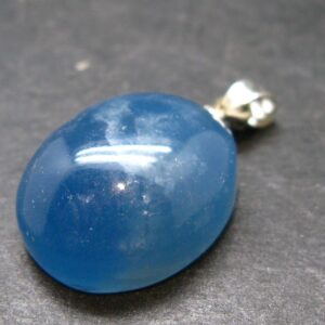 Lemurian Aquatine Blue Calcite Silver Pendant From Argentina - 1.1" - 5.44 Grams