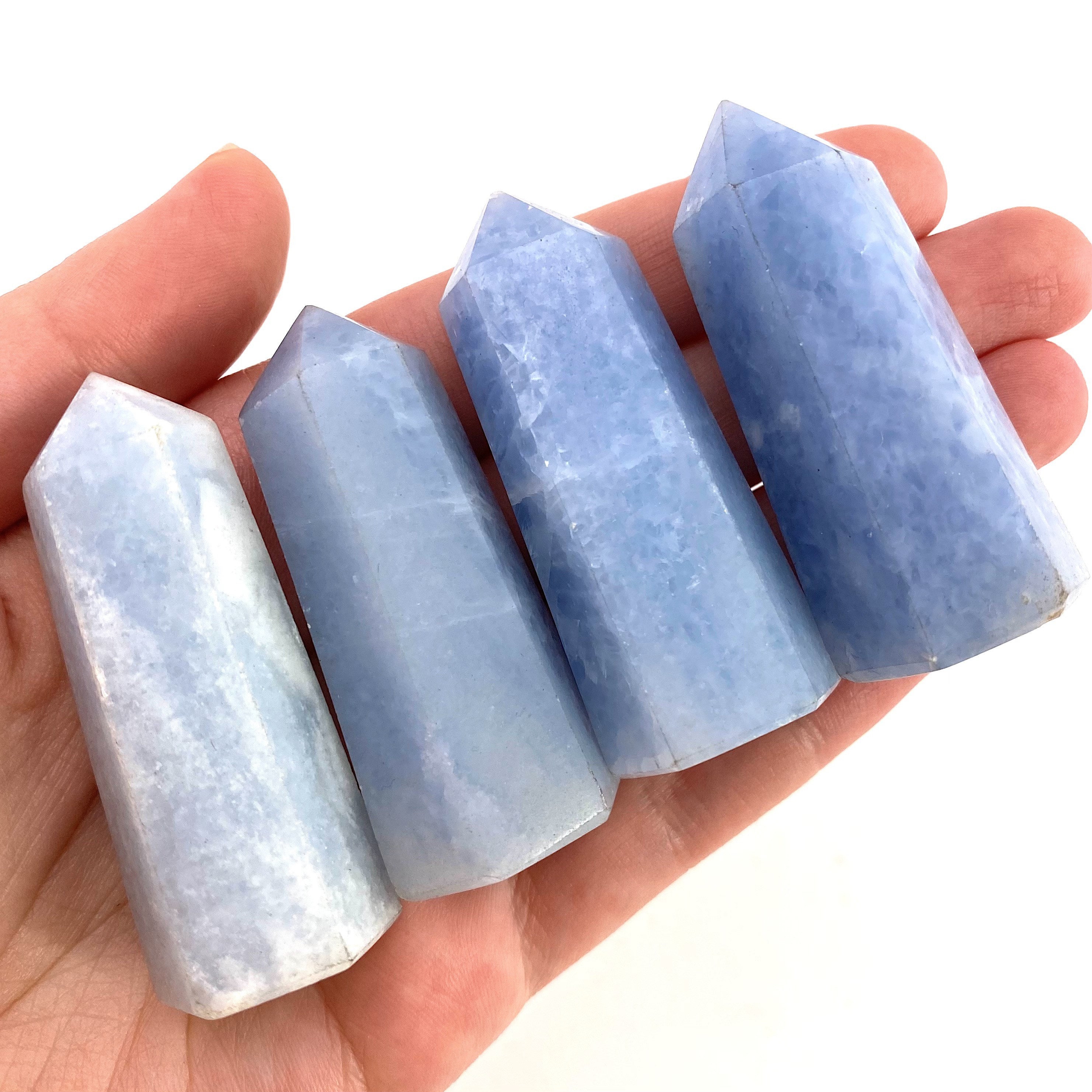 Blue Calcite Point | Polished Natural Crystal Tower (throat Chakra)