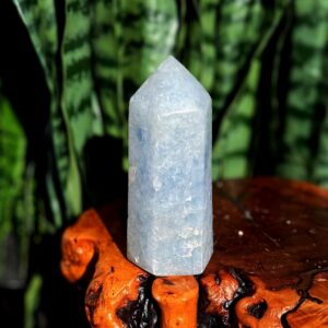 Blue Calcite tower for calming nerves, worries, and anxieties