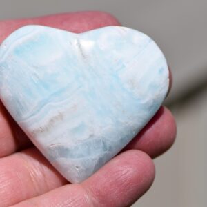Caribbean Blue Calcite Heart Rough Spot