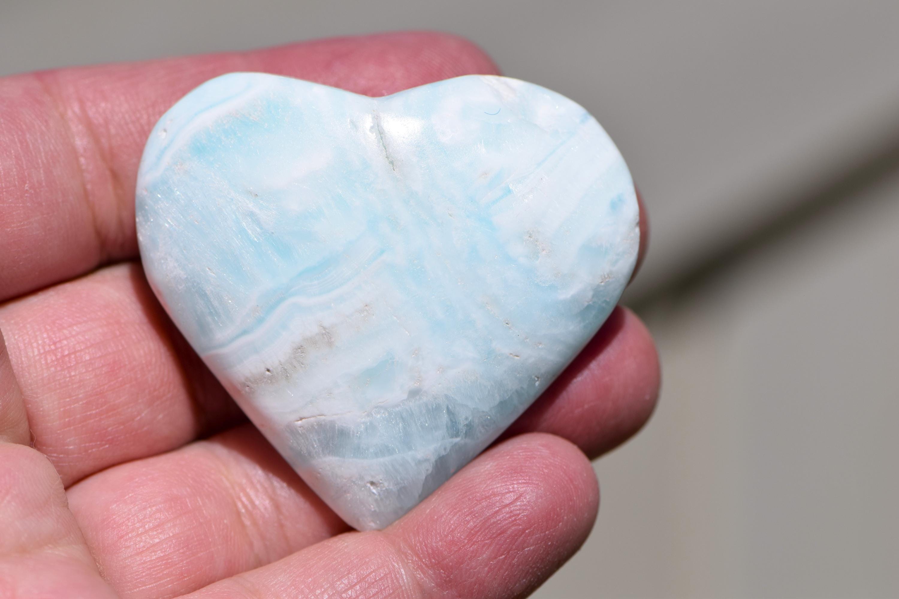 Caribbean Blue Calcite Heart Rough Spot