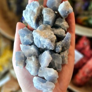 Blue Calcite Rough Stone, One, Feng Shui, Pocket Stone, Metaphysical, Rock Hound, Crystal Healing