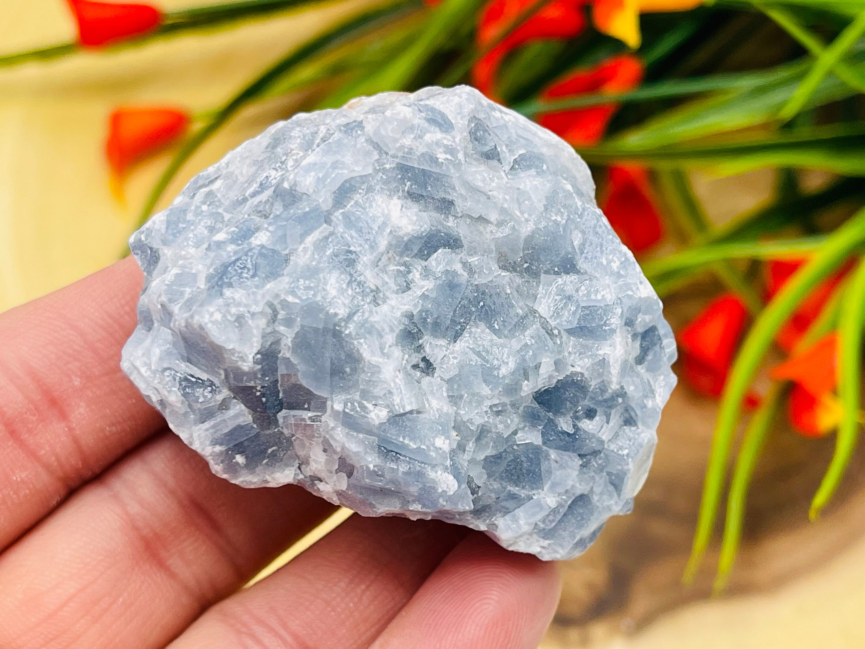 Blue Calcite Rough Stone, Healing Crystal Raw Specimen, Healing Chakra Chunks, Reiki