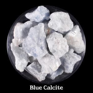 Raw Blue Calcite Stone, Natural Calming Crystal For Stress Relief And Anxiety, Rough Blue Calcite Mineral, Throat Chakra And Communication