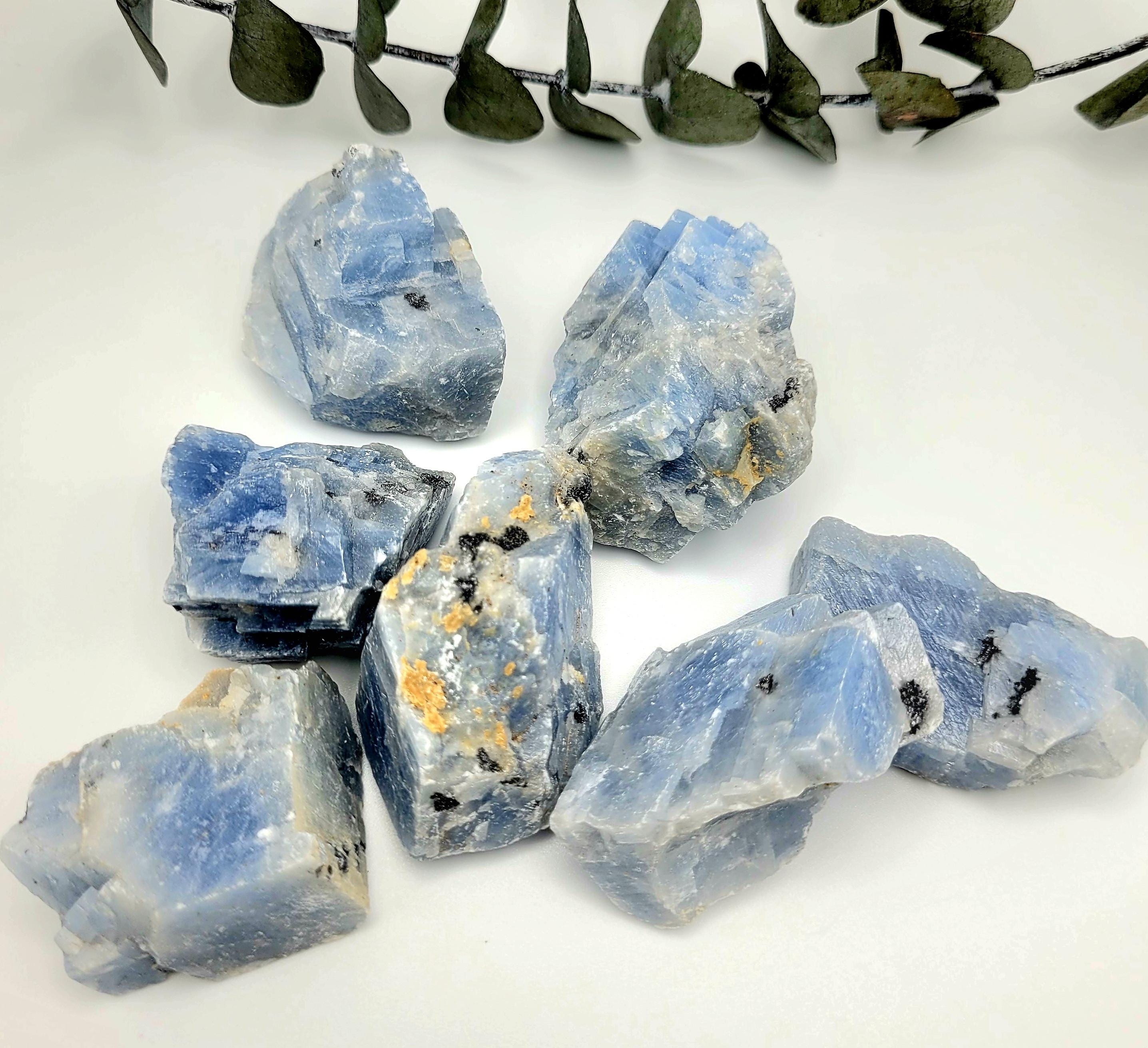 Blue Calcite Raw Stones  - Ethically Sourced From Namibia - Aa Grade