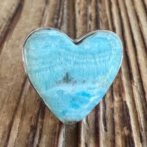 Caribbean Calcite Sterling Silver Ring, Size 6.5, Statement Heart Gem, Blue Gemstone, Natural Stone Jewelry, Artisan Handmade Piece Caribbean Calcite Sterling Silver Ring, Size 6.5, Statement Heart Gem, Blue Gemstone, Natural Stone Jewelry, Artisan Handmade Piece