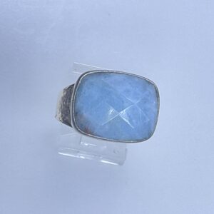 Vintage DTR Ring Size 10.25 Sterling Silver 925 Rectangle Blue Calcite Needs Cleaned Used