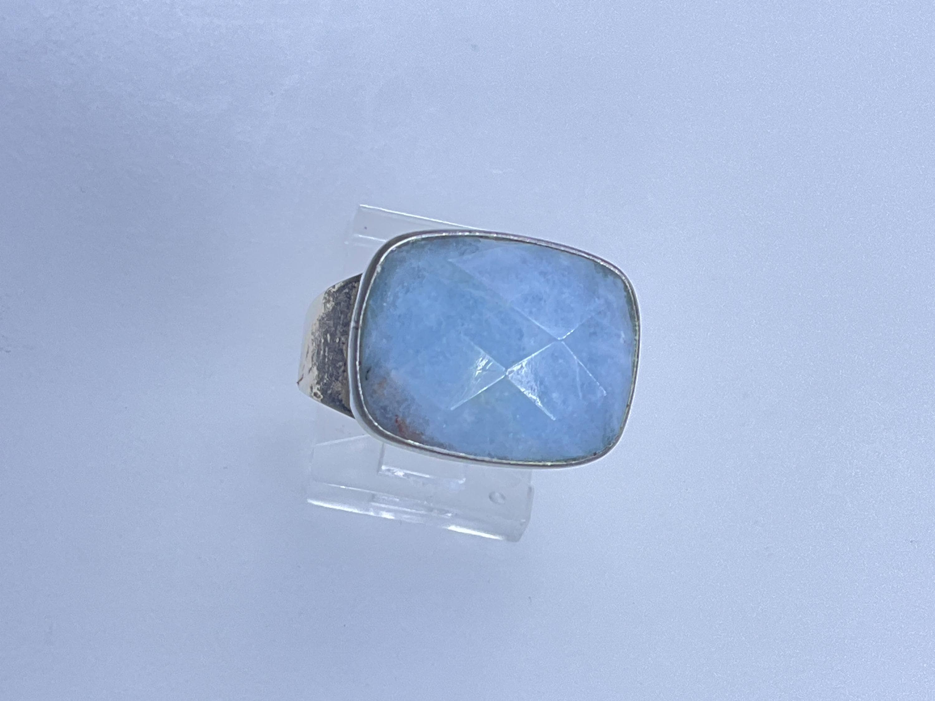 Vintage Dtr Ring Size 10.25 Sterling Silver 925 Rectangle Blue Calcite Needs Cleaned Used Vintage Dtr Ring Size 10.25 Sterling Silver 925 Rectangle Blue Calcite Needs Cleaned Used
