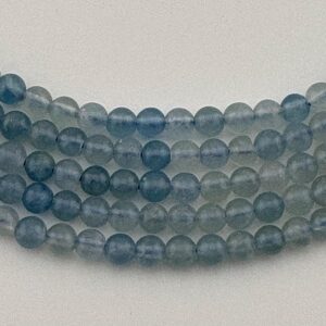 4mm Argentina Blue Calcite Grade A Gemstone Beads. 15” Strand Of Clear Blue Round Beads, 90 Per Strand.