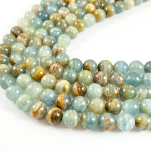 High Quality Blue Calcite Beads Round Shiny Polished Smooth Natural Stone Beads 6mm 8mm 10mm 12mm Around 14-15"