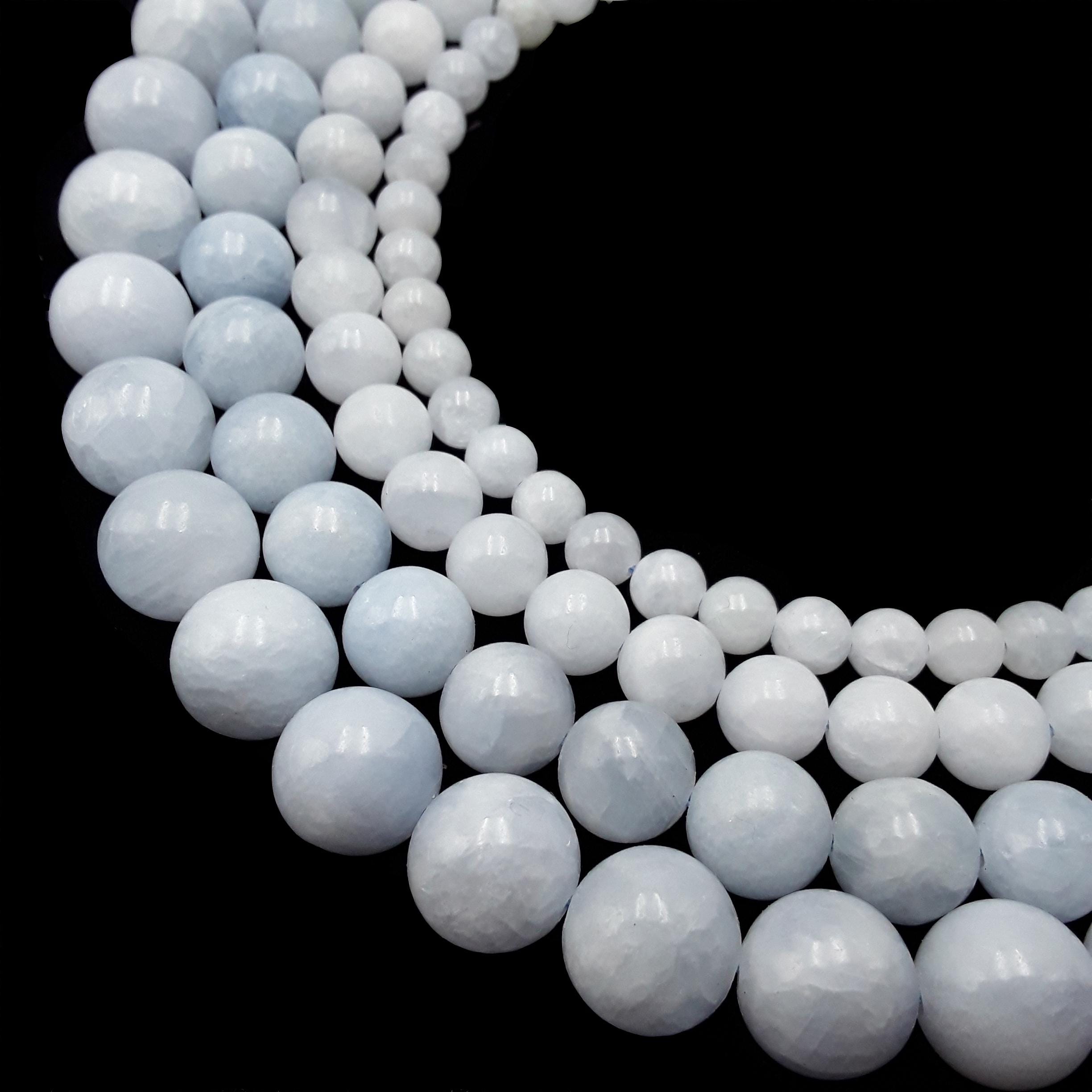 Natural Blue Calcite Smooth Round Beads 6mm 8mm 10mm 12mm 15.5" Strand