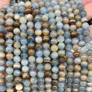 Natural Blue Calcite Stone Round Beads,calcite Stone Beads,4mm 6mm 8mm 10mm 12mm Natural Beads,one Strand 15",gemstone Beads