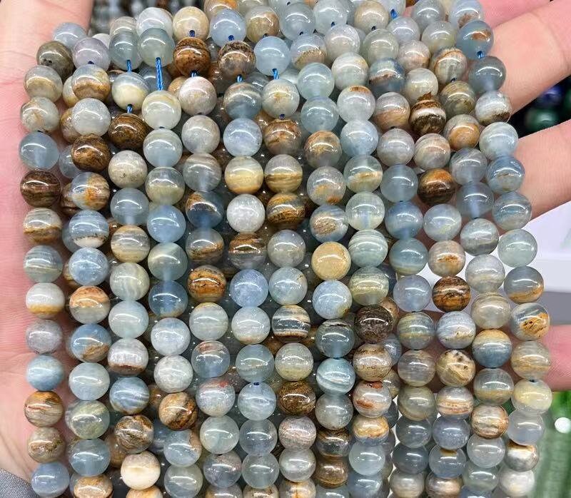 Natural Blue Calcite Stone Round Beads,calcite Stone Beads,4mm 6mm 8mm 10mm 12mm Natural Beads,one Strand 15",gemstone Beads