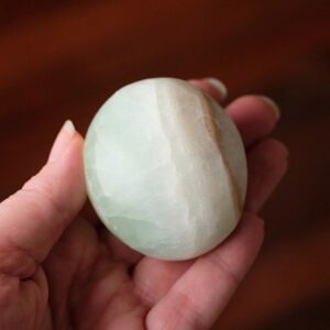 Caribbean Calcite Palm | Blue Calcite Crystal Palmstone Caribbean Calcite Palm | Blue Calcite Crystal Palmstone