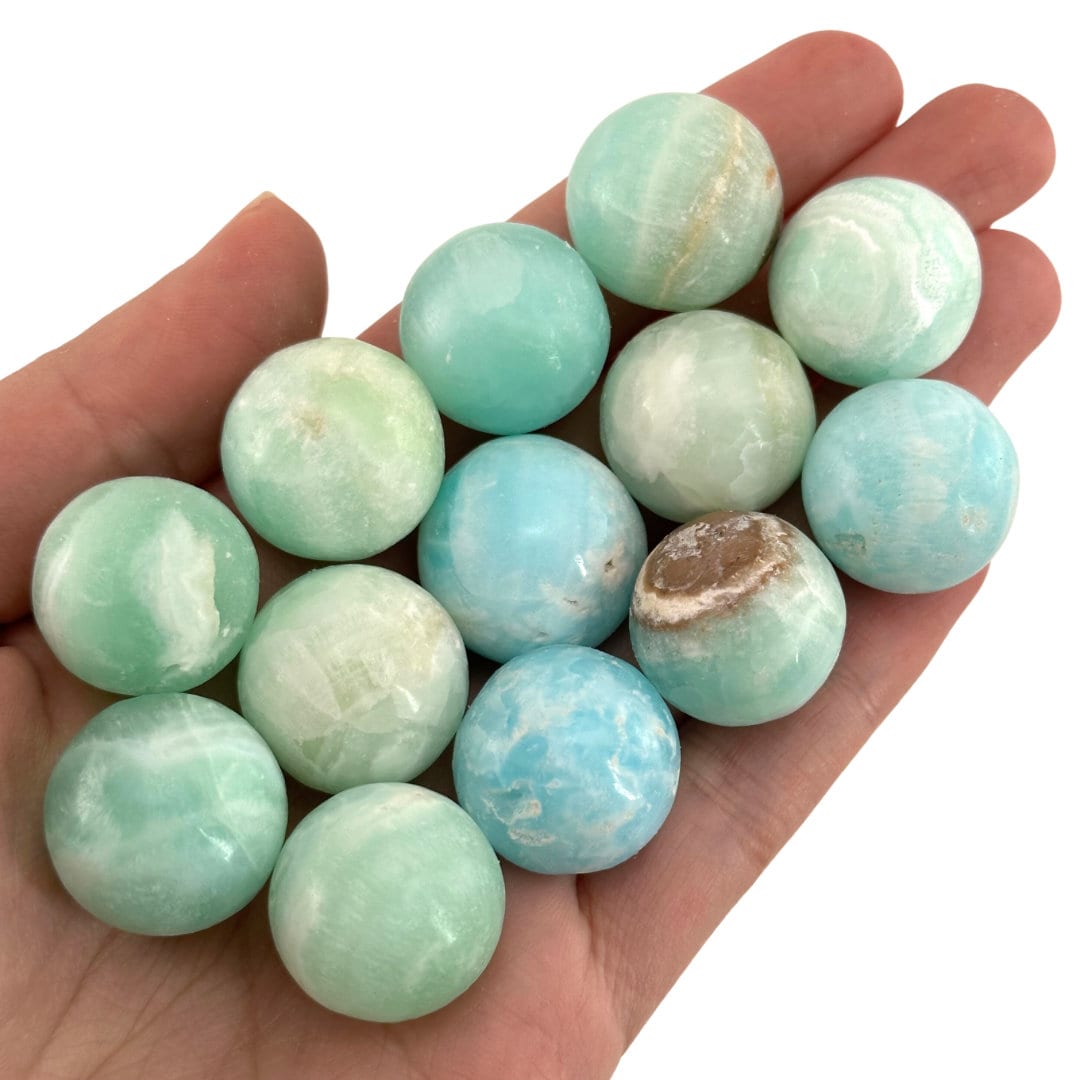 Caribbean Blue Calcite Sphere | Crystal Ball, Polished Natural Gemstone Orb