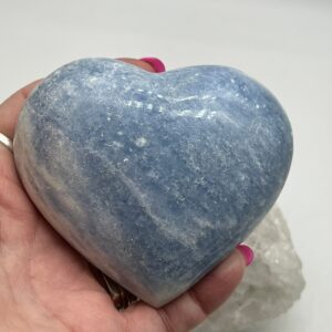 Carved Blue Calcite Heart 4” Carved Blue Calcite Heart 4”