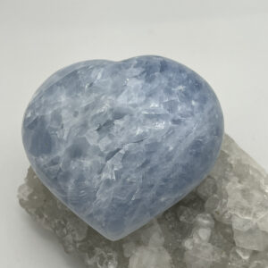 Carved Blue Calcite Heart 4” Carved Blue Calcite Heart 4”