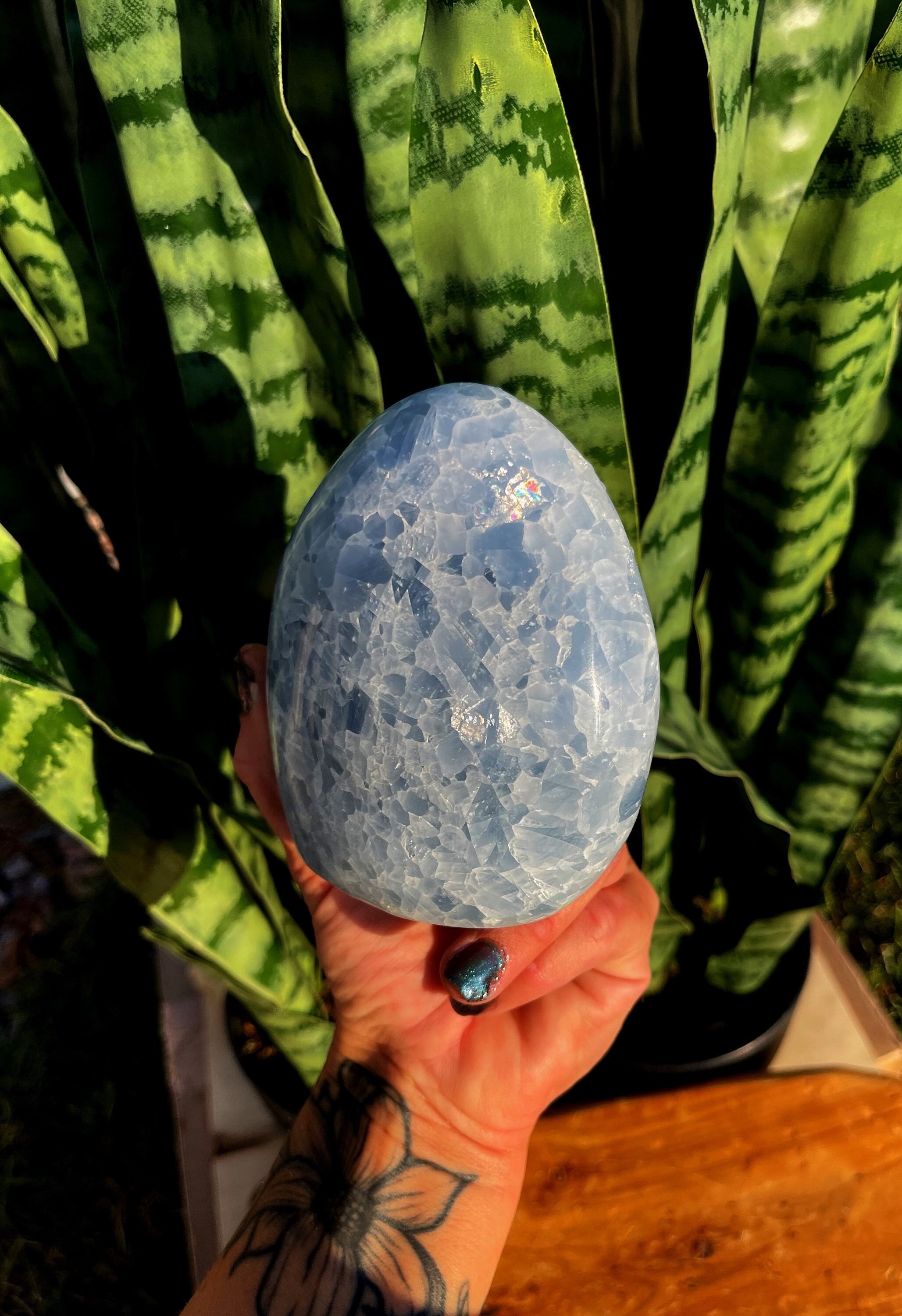 Blue Calcite Crystal Free Form - For Calming Nerves, Worries, And Anxieties - Healing Crystal