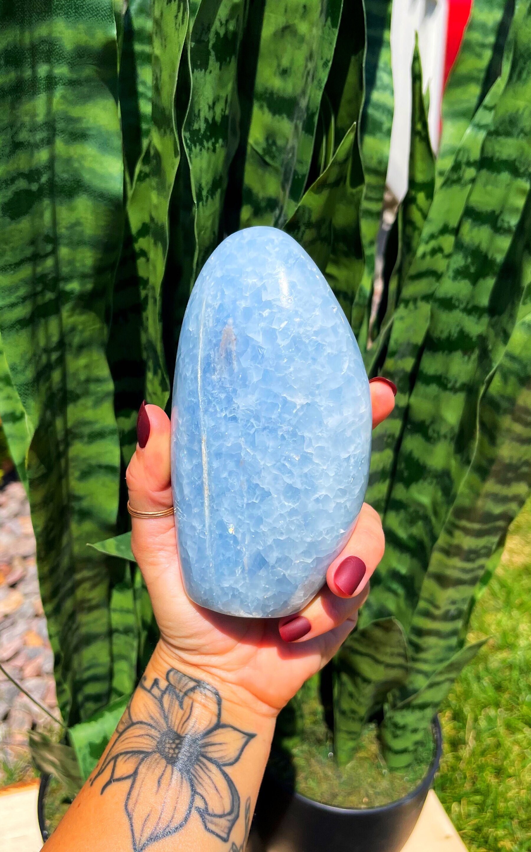 Blue Calcite Crystal Free Form For Calming Nerves, Worries, And Anxieties - Blue Crystal - Healing Crystal