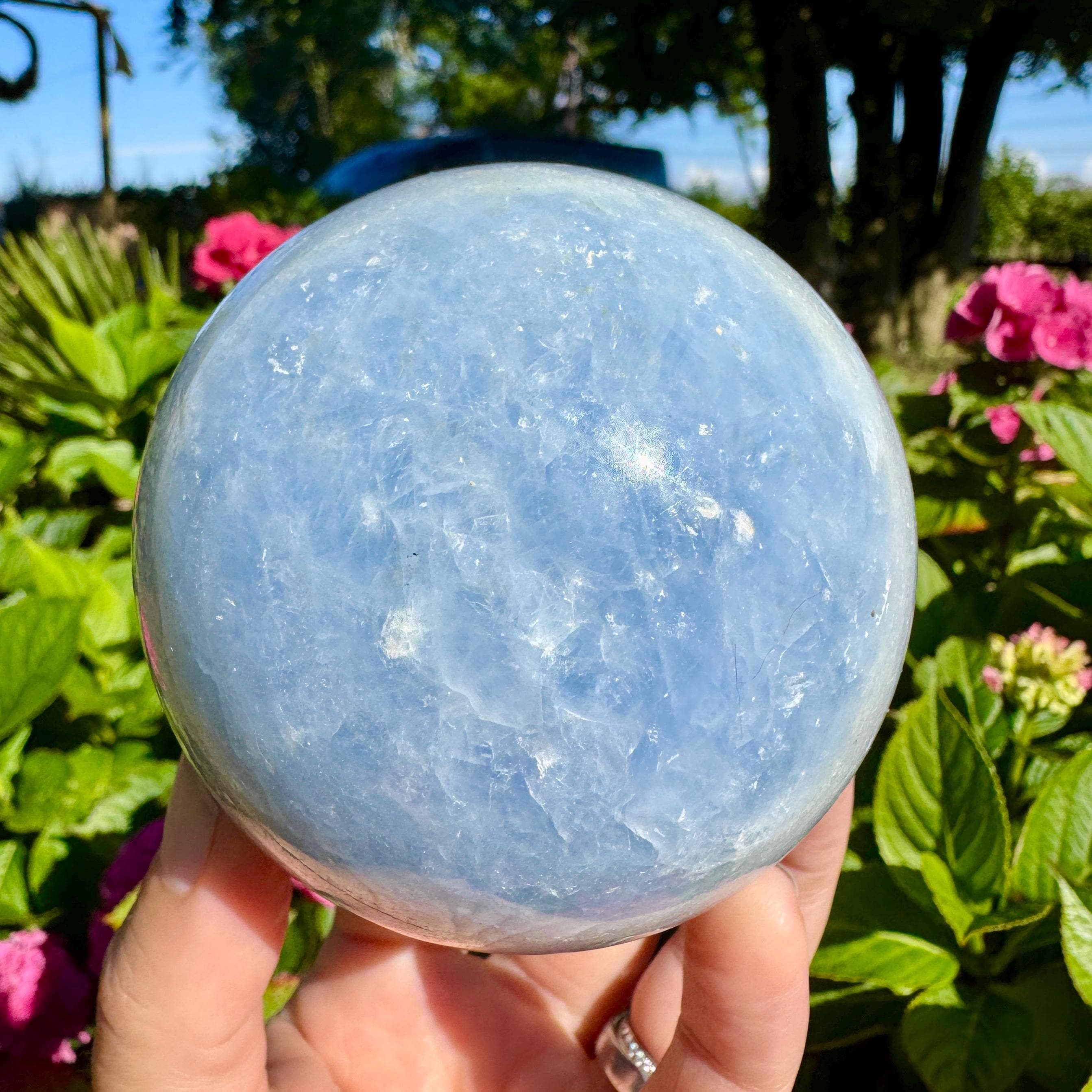 Calcite Sphere Blue Crystal Orb Gemstone Ball Healing Stone Bulk Sphere Wholesale Crystals Elf Kendal Hippies Retail Supply Gem Blue Rock Uk