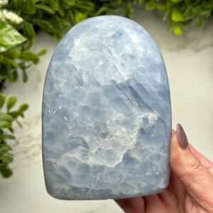 Blue Calcite Freeform | 724g | - #5 (polished Blue Crystal Chunk, Healing Stone, Throat Chakra, Calming) Blue Calcite Freeform | 724g | - #5 (polished Blue Crystal Chunk, Healing Stone, Throat Chakra, Calming)