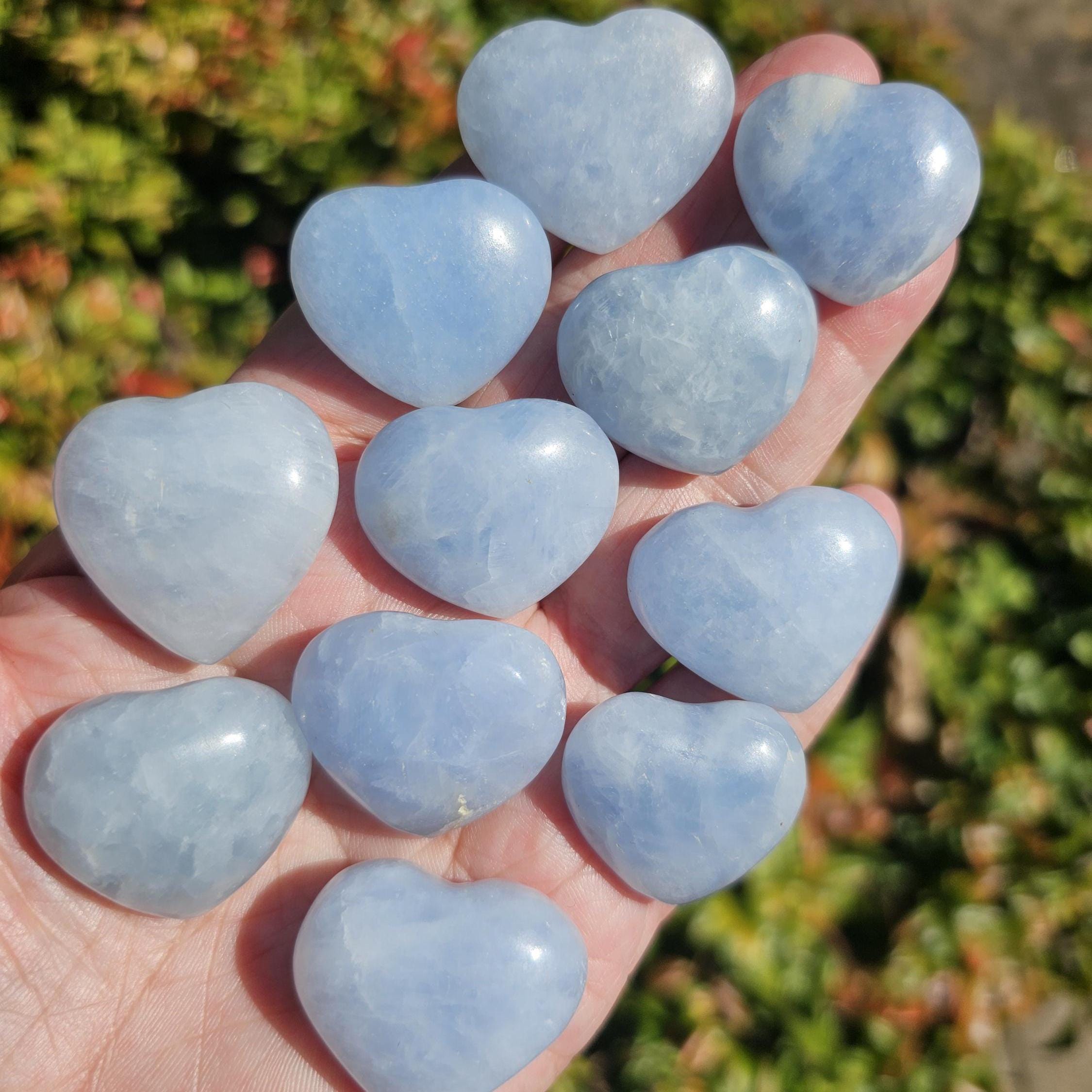 Blue Calcite - Blue Calcite Heart - Calcite - Calcite Heart - Crystal Heart - Aura Protection - Calming Stone - Energy Stone -throat Chakra