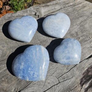 Blue Calcite Heart, Natural Calcite Crystal Heart, Polished Blue Calcite Stone for Calming, Energy, Aura Protection & Throat Chakra Blue Calcite Heart, Natural Calcite Crystal Heart, Polished Blue Calcite Stone for Calming, Energy, Aura Protection & Throat Chakra