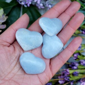 Blue Calcite Hearts Blue Calcite Hearts